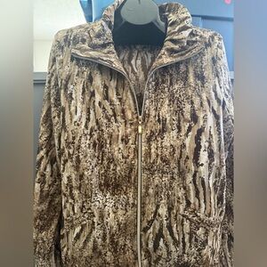 Stylish Brown Patterned Women's Jacket m82